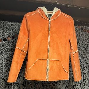 Suede & shearling fall coat